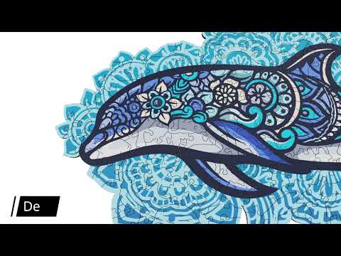 INCROYABLE ! Puzzle en bois unique en forme de dauphin de 220 pièces dont 40 animaux (ELAB TOYS)