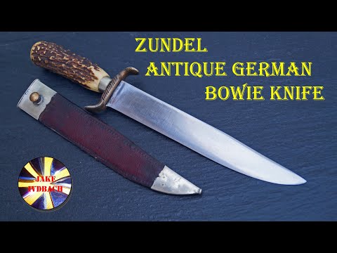 Antikes deutsches Bowiemesser Zundel German Bowie Knife 19th Century Jagd Hunting Trench Combat