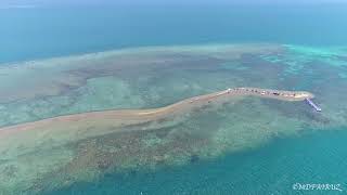 preview picture of video 'Aerial view Floating Coral Bar at Pitas.'