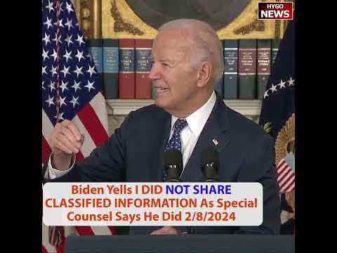 Biden: “I Did Not Share Classified Info with My Ghostwriter!” My Memory Is Fine, Elderly Man