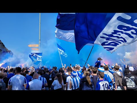 Hertha BSC Treffpunkt, Marsch, Blocksturm und Stimmung gegen Werder Bremen! | Beste Fans der 2. Liga