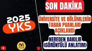 2025 YKS TABAN PUANLARI AÇIKLANDI | YKS TABAN PUANLARINA NEREDEN BAKIL