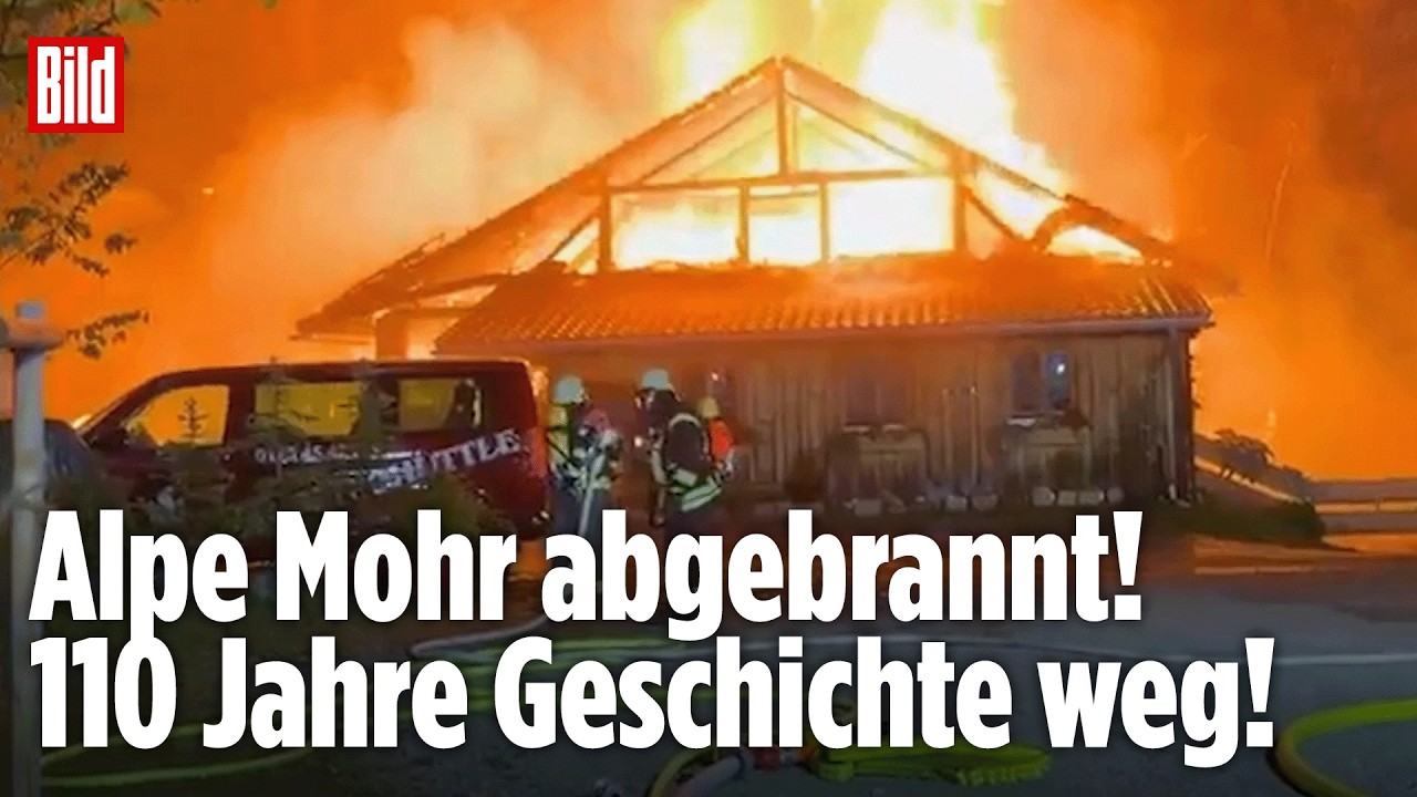 Alpe Mohr in Flammen: Historische Hütte brennt bis auf die Grundmauern ab!
