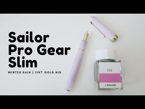 fountain pen unboxing: Sailor Pro Gear Slim Winter Rain 21kt Nib