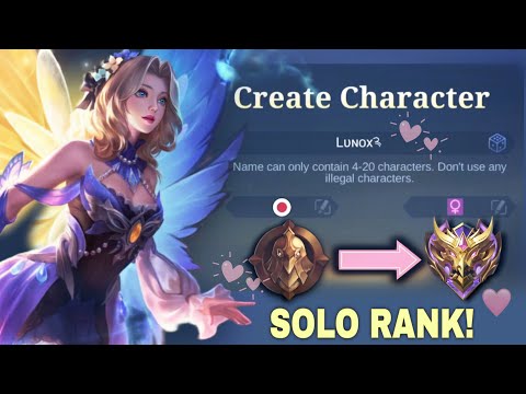 WARRIOR TO MYTHIC ^^ SOLO RANK - LUNOX ONLY!! 🧚🏻‍♀️ 💖✨ (hardest challenge!) - MOBILE LEGENDS