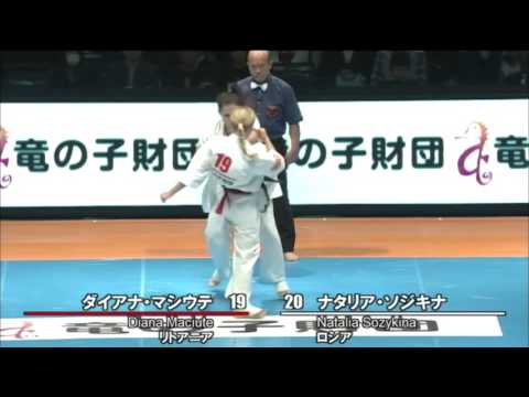 【新極真会】 The 11th World Karate Championship Women 1st round5 Diana Maciute vs Natalia Sozykina
