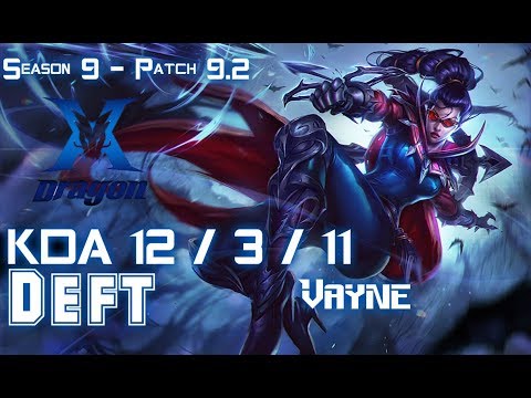 KZ Deft VAYNE vs EZREAL ADC - Patch 9.2 KR Ranked