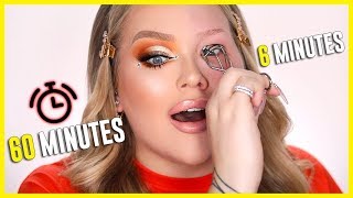 60 MINUTE VS. 6 MINUTE Makeup Challenge! | NikkieTutorials