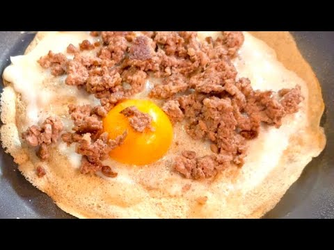 CREPES de sarrasin garni viande haché , œuf à ma facon #sarrasin #oeuf #crepes