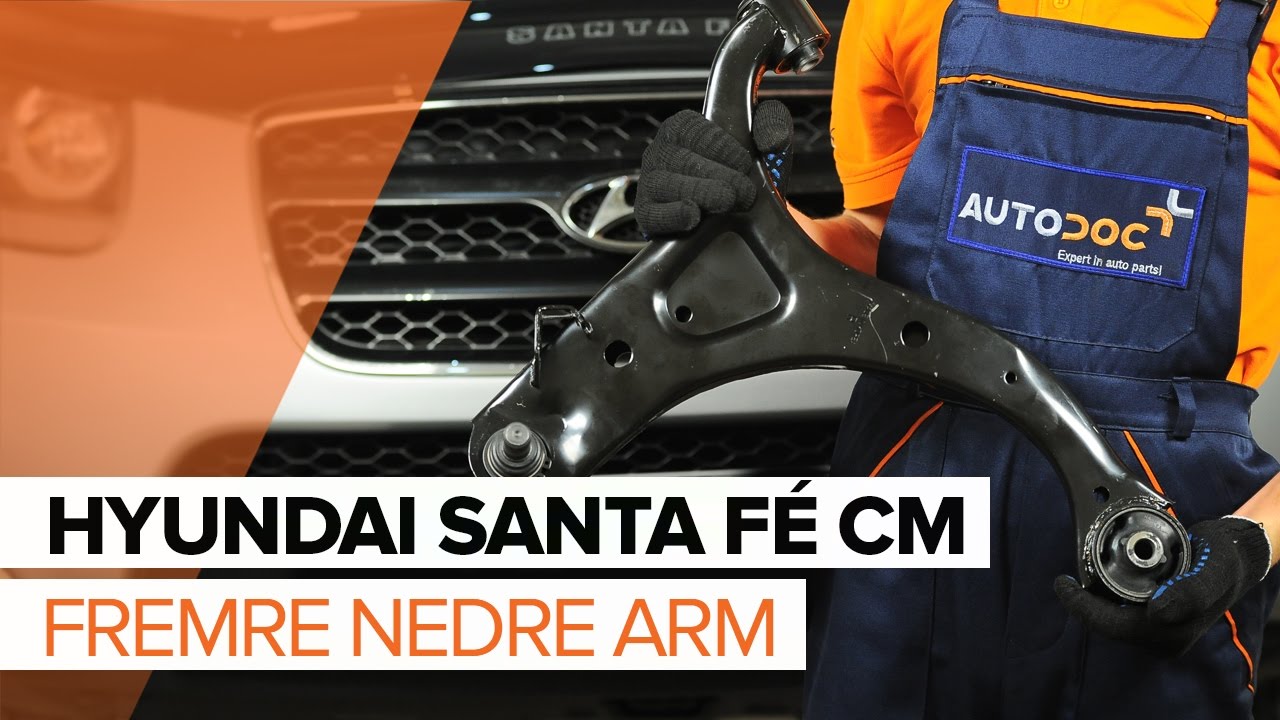 Slik bytter du nedre bærearm fremme på en Hyundai Santa Fe CM – veiledning