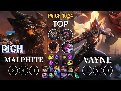DYN Rich Malphite vs Vayne Top - KR Patch 10.24