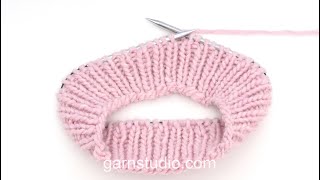 Video thumbnail for How to work knit 1, purl 1 (in the round) – UK / US knitting style