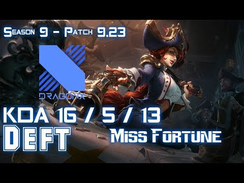 DRX Deft MISS FORTUNE vs LUCIAN ADC - Patch 9.23 KR Ranked