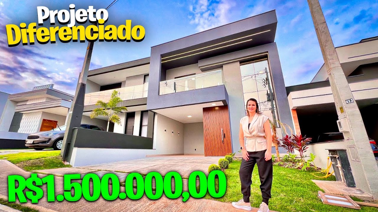 Sobrado com acabamento finíssimo em lote de 210m², com 208m² construídos, rico em móveis planejados