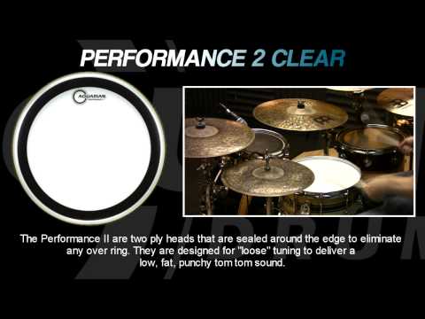 Aquarian PF12 12" Performance II Clear Drum Head w/ Video Link image 2