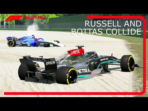 Bottas & Russell Crash at Imola | 2021 Emilia Romagna GP - BeamNG drive Remake (4K)