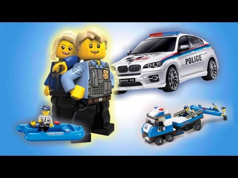 ПОЛИЦЕЙСКОЕ АВТО С КАТЕРОМ Распаковка и сборка sluban politievrachtwagen B0186 аналог lego