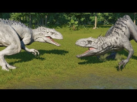 Indominus Rex(Modified) VS 4 Indominus Rex(All Patterns) - Jurassic World Evolution
