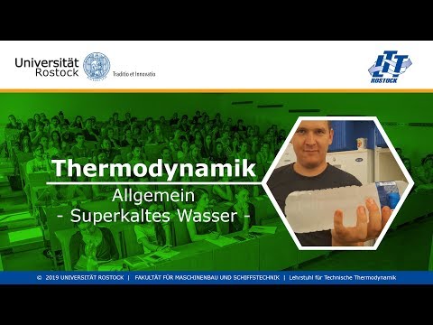 Supercooled liquid - water freezes instantly