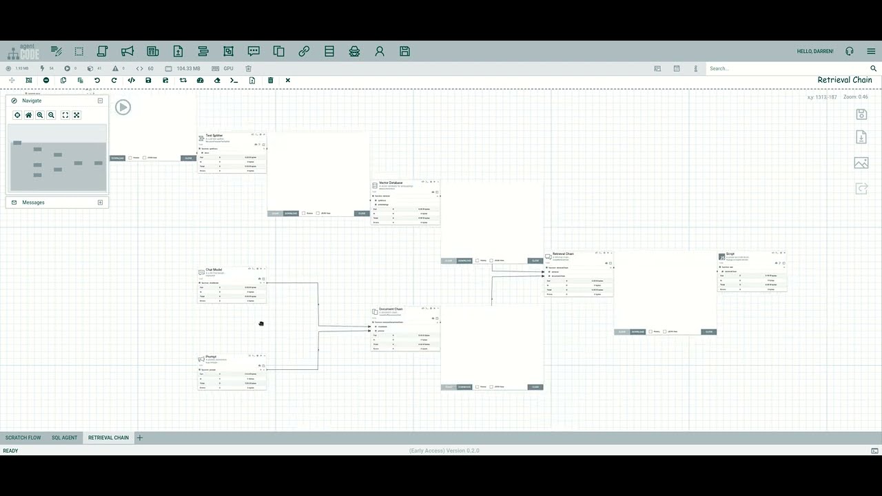 Build a Simple Retrieval Chain Using VisualAgents & LangChain