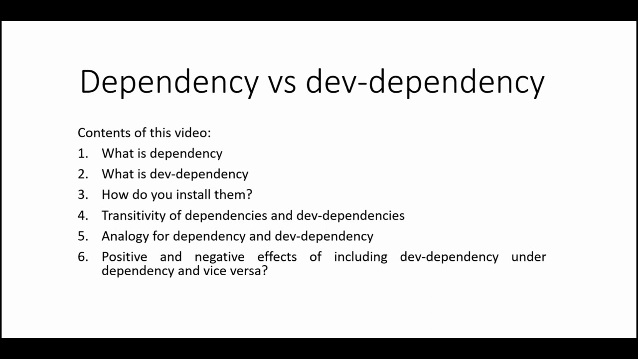 The difference between dependency and Dev-dependency (dev-dependency vs. dependency different)