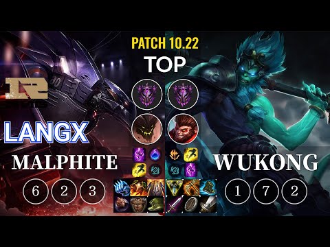 RNG Langx Malphite vs Wukong Top - KR Patch 10.22