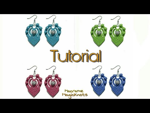 Green Macrame Beaded Earrings Tutorial EASY Macrame Craft Idea