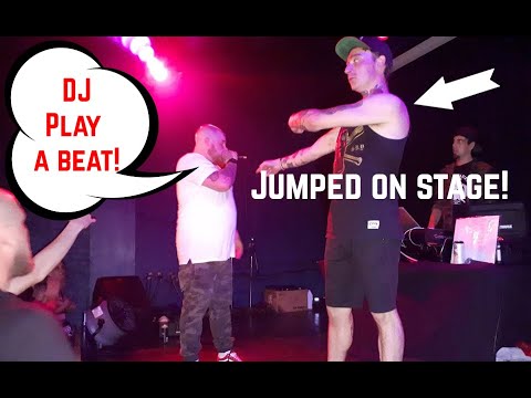 Battling a fan on stage