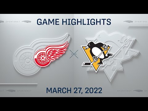 NHL Highlights | Red Wings vs. Penguins - Mar. 27, 2022