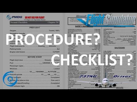 Common Flight Simmer Confusion: Checklists vs Procedures/Flows