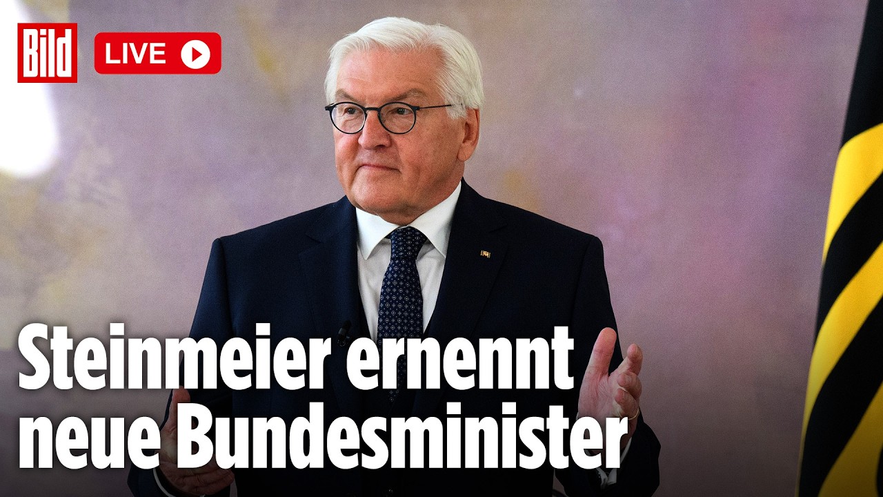 🔴 Bundespräsident Steinmeier ernennt die neuen Bundesminister der Regierung | BILD LIVE