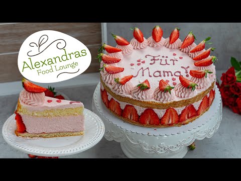 Meine Muttertagstorte 2022❤Erdbeer Quark Torte🍓Ganz einfach hergestellt#Muttertagstorte#erdbeertorte