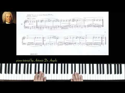J. S. Bach - Aria "So oft ich meine Tabaks Pfeife" - piano tutorial by A. De Angelis