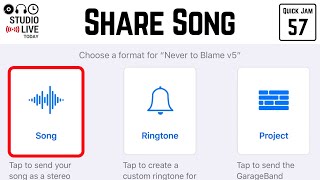How to SHARE/EXPORT your GarageBand iOS songs (iPad/iPhone)