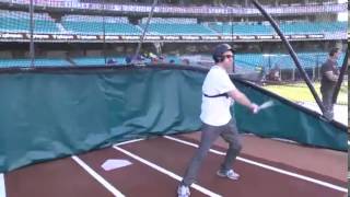 Intern Pete belted with baseball!