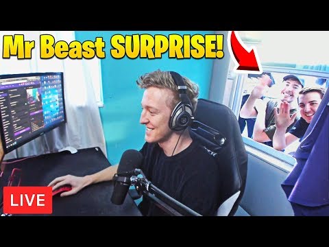 MrBeast *SURPRISES* Tfue at His House with GIFT Then Tfue Helps Him Get First Win! - Fortnite