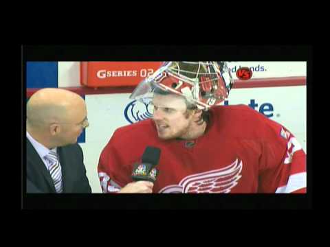 Jimmy Howard's Post Game interview with Pierre McGuire Dec 27 2011