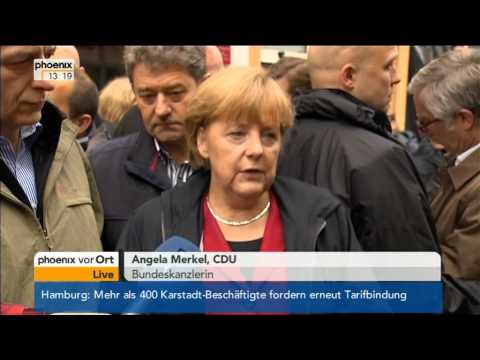 Hochwasserlage in Deutschland: Besuch von Bundeskanzlerin Angela Merkel am 04.06.2013