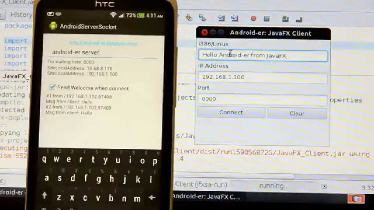 Java/JavaFX Client link to Android Server