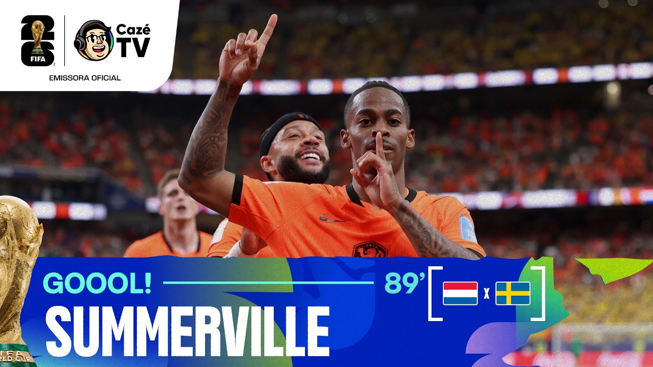 GOOOOOL! SUMMERVILLE BATE DE FORA DA ÁREA E FECHA COM CHAVE DE OURO A GOLEADA DA HOLANDA