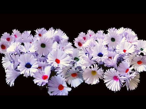 plastic bottle flower vase craft paper flower | paper craft|  nadha husains | nadeera | diy