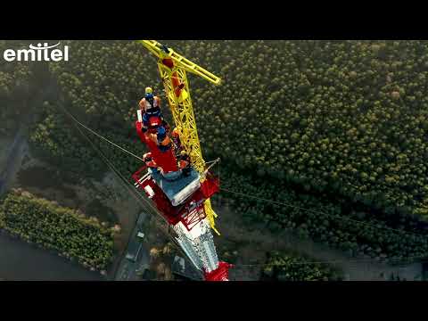 Instalacja anten TV na obiekcie RTCN Łodź Zygry.