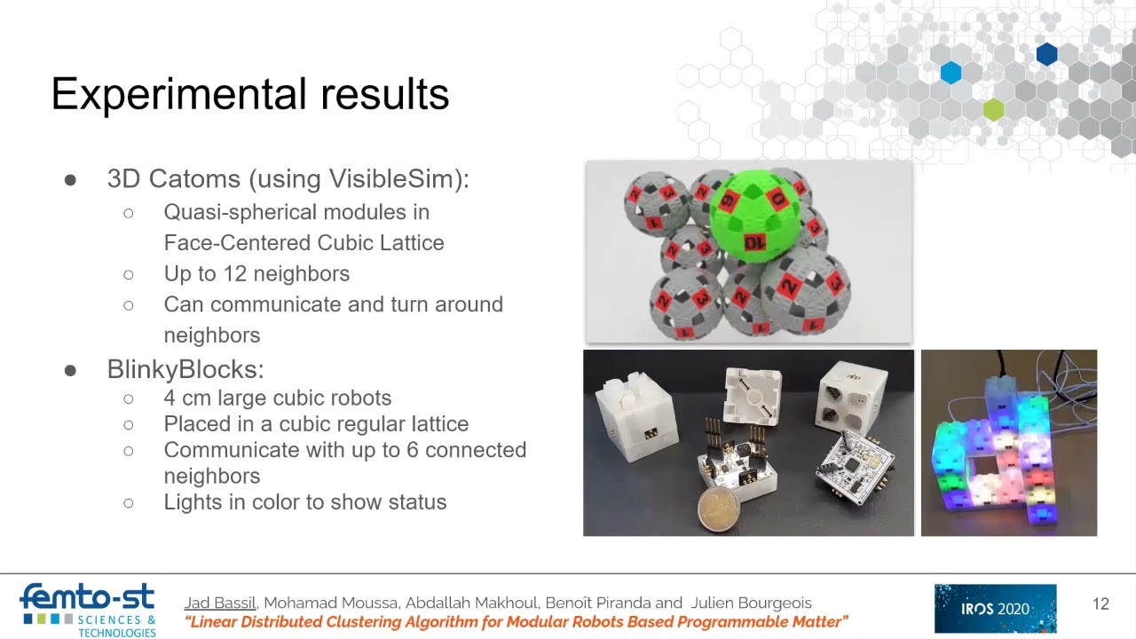 Linear Distributed Clustering Algorithm for Modular Robots Based  Programmable Matter