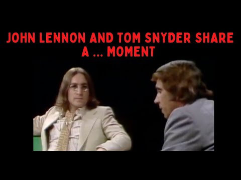 John Lennon and Tom Snyder share a moment in 1975