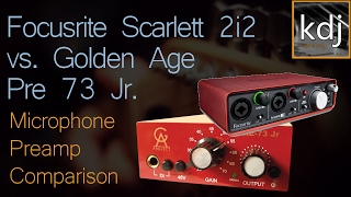 Video thumbnail for Focusrite Scarlett 2i2 vs. Golden Age Pre 73 Jr - Mic Preamp Comparison by Kley De Jong