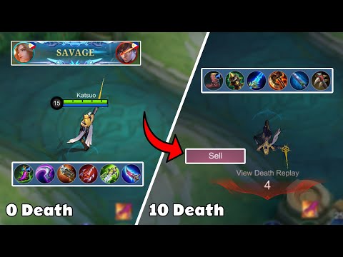 MOBILE LEGENDS , BUT EVERYTIME YOU DIE YOU SELL ONE ITEM...