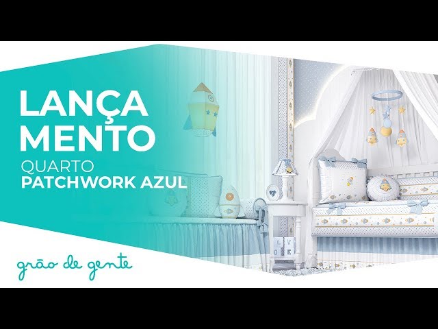 Quarto de Bebê Patchwork Azul - Grão de Gente