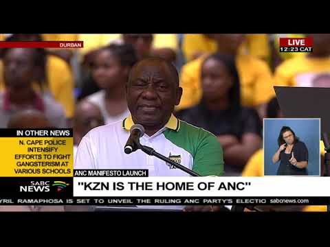 ANC President Ramaphosa speech for ANC 2019 manifesto launch