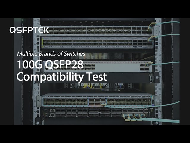 Vídeo relacionado con QSFPTEK 100G QSFP28 Transceiver LC Single-Mode 100GBASE-LR4 Module for Cisco QSFP-100G-LR4-S (1310nm, 10km, with DDM)