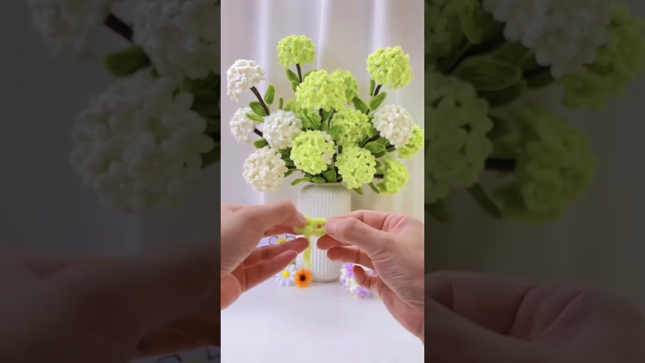 DIY Hydrangea Tutorial | How to Make a Beautiful Flower with Chenille Stems #shorts #craft #diy
